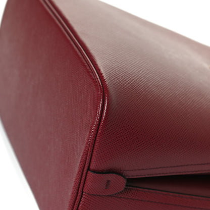 Prada Saffiano Cuir Small Matinee Tote Cherry Black 10 of 11