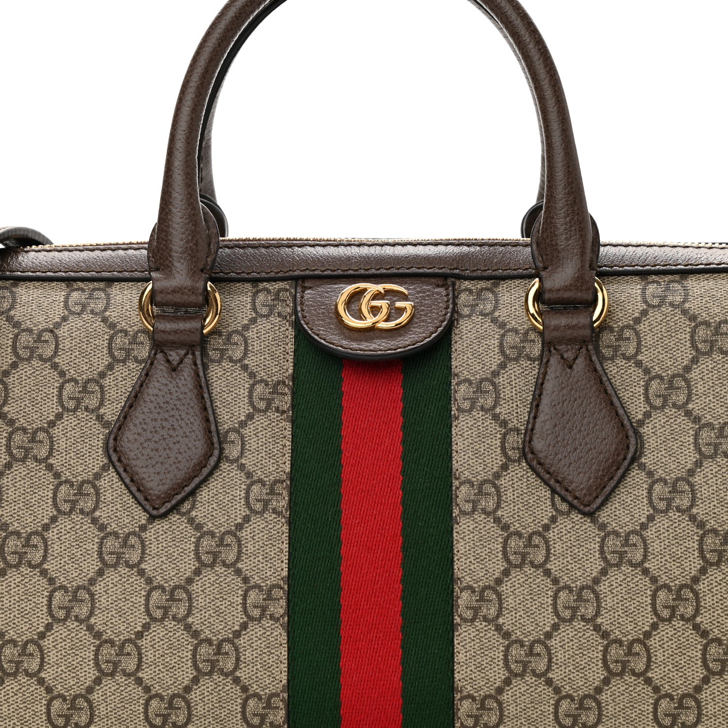 Gucci GG Supreme Monogram Web Medium Ophidia Boston Brown 8 of 10