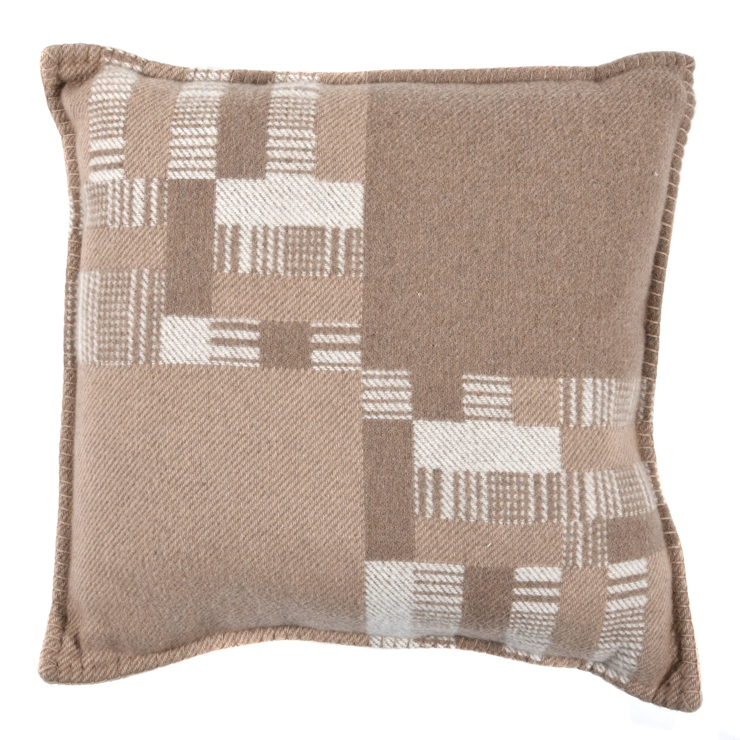 Hermes Wool Cashmere Avalon Paper Block Pillow Ecru Naturel 1 of 3