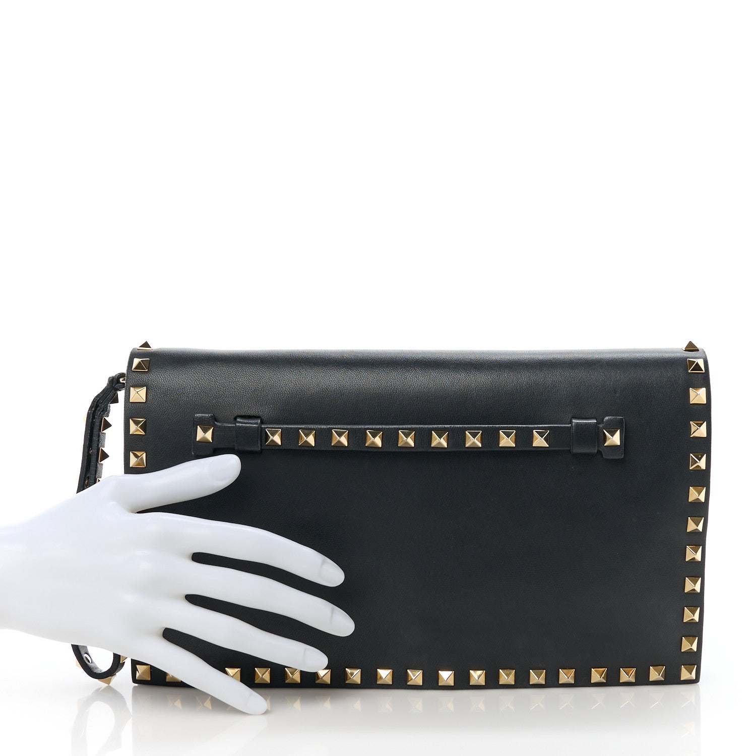 Valentino Garavani Nappa Rockstud Wristlet Clutch Black 2 of 11