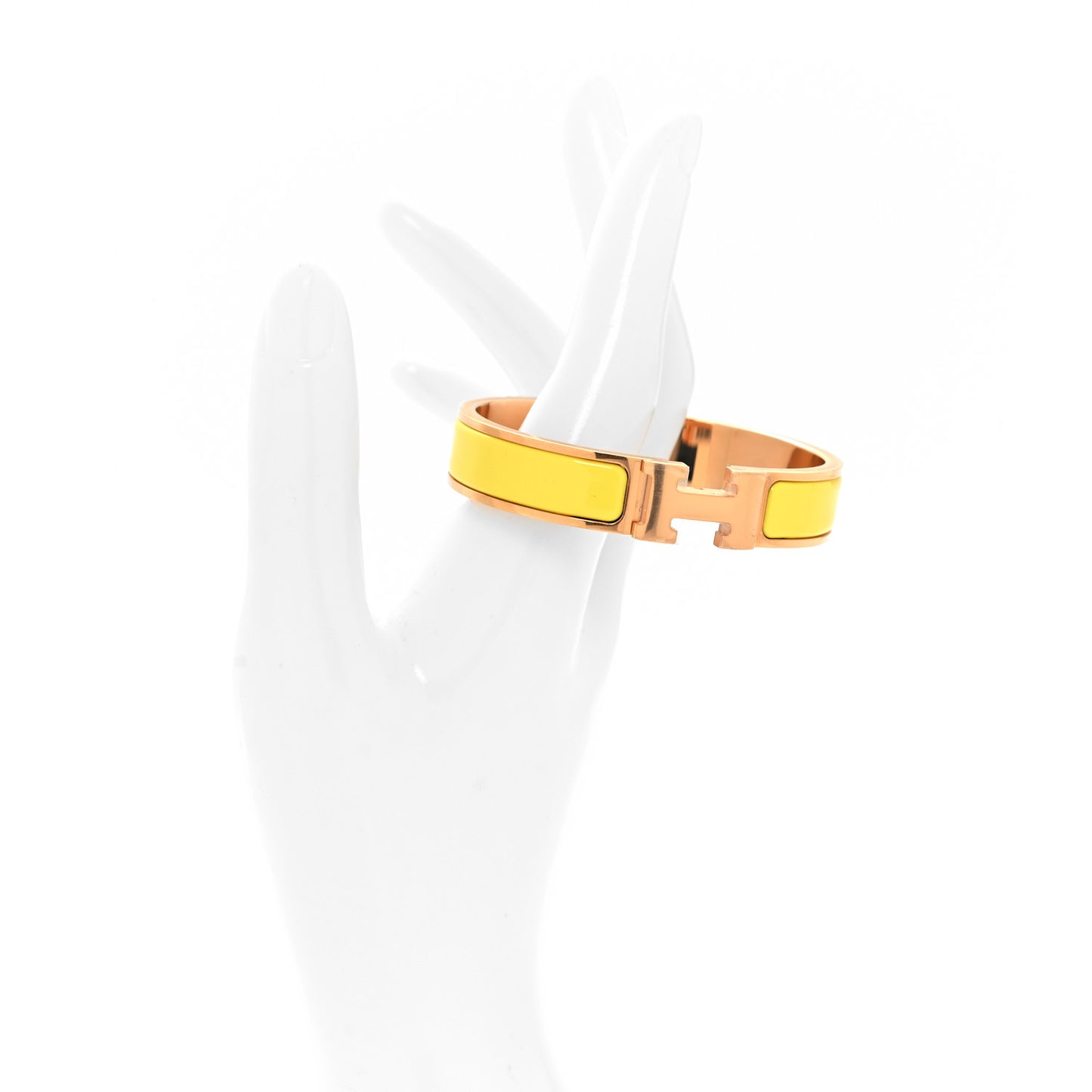 Enamel Narrow Clic Clac H Bracelet PM Jaune Tennis