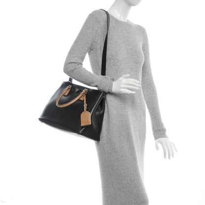 Prada City Calfskin Crocodile Medium Galleria Double Zip Tote Black Sughero 2 of 6