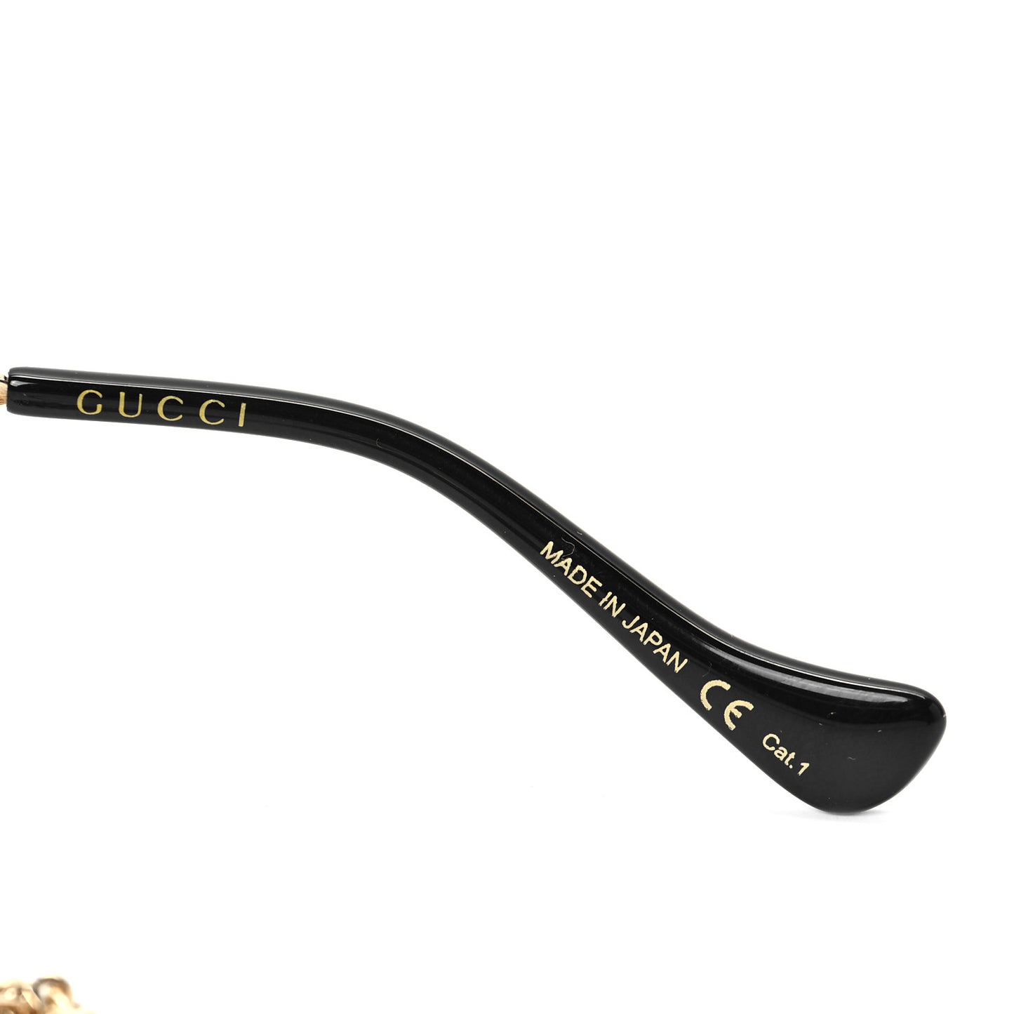 Metal Navigator Square Chain Sunglasses GG1089S Gold Yellow