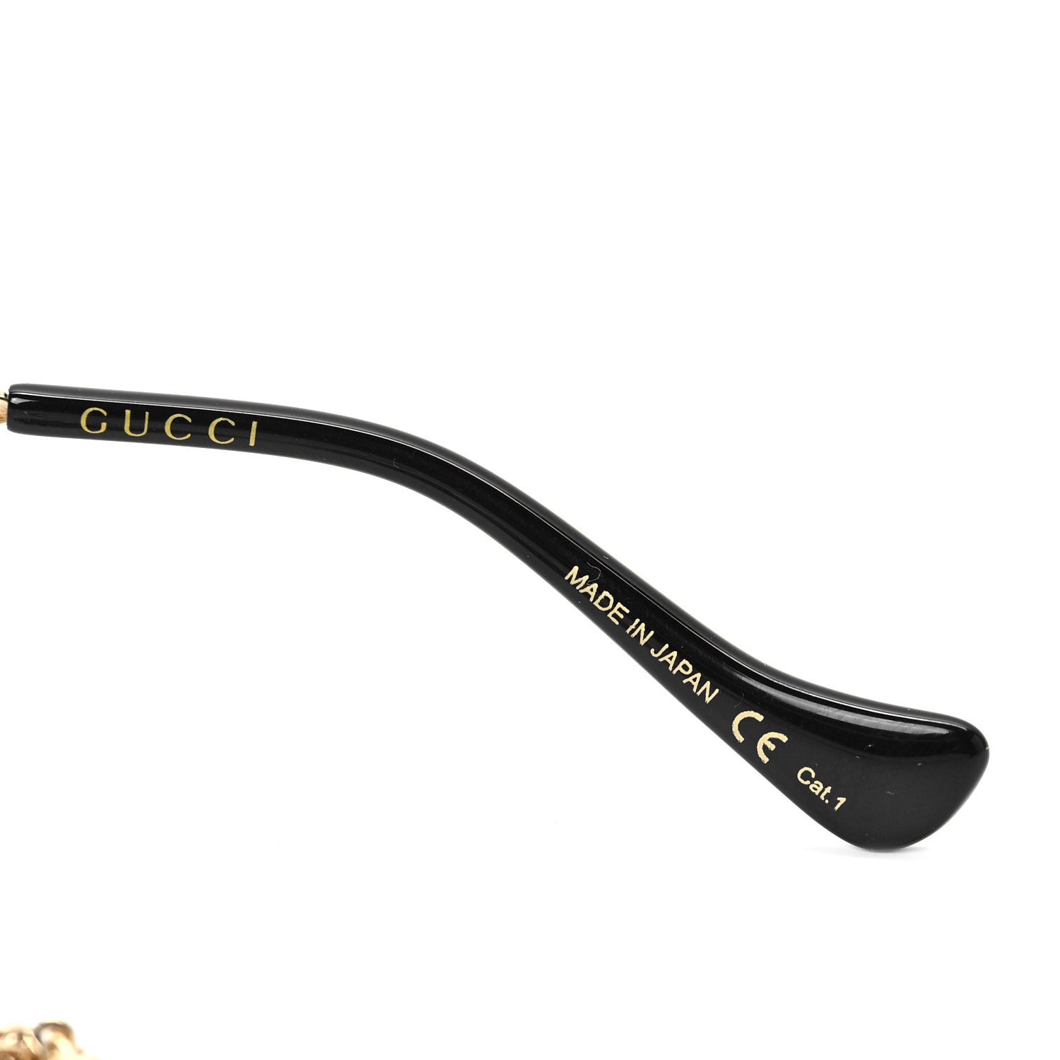 Gucci Metal Navigator Square Chain Sunglasses GG1089S Gold Yellow 6 of 6