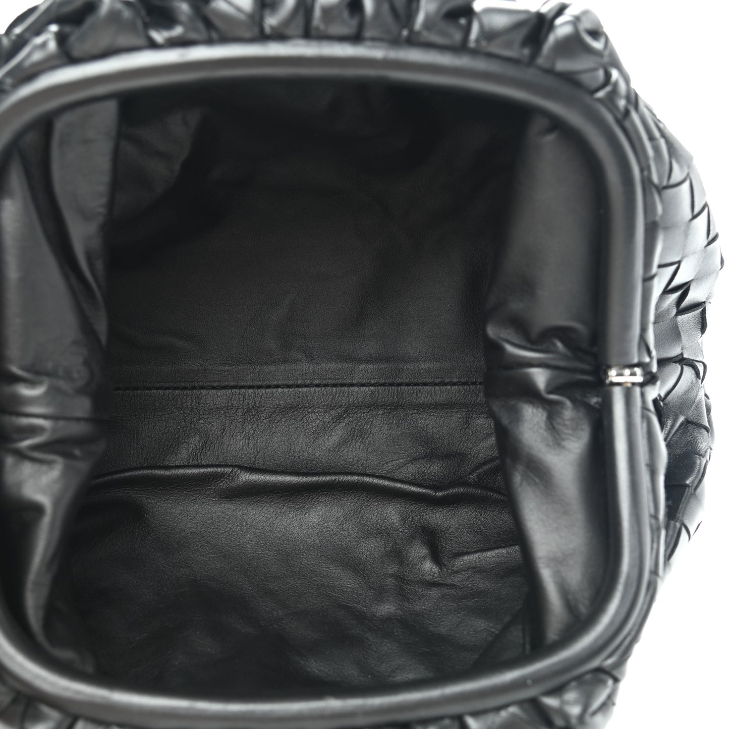 Nappa Maxi Intreccio The Pouch Oversized Clutch Black
