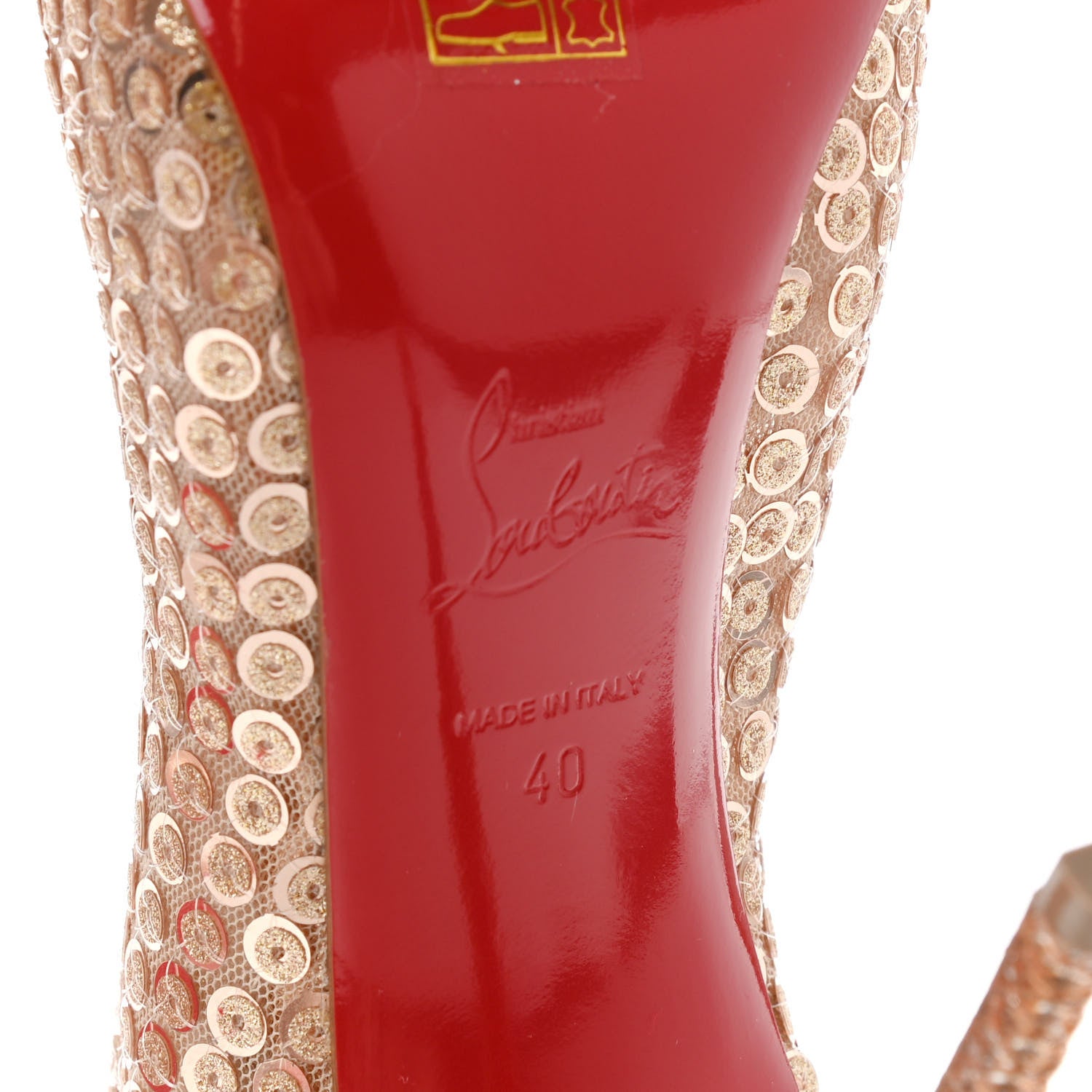Christian Louboutin Glitter Diams Paillettes Gipsybootie 100 Ankle Boots 40 Nude 6 of 7