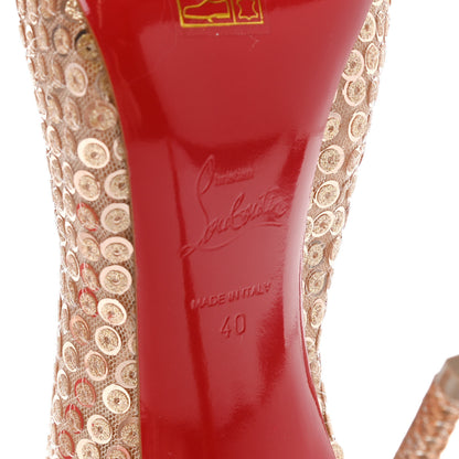 Christian Louboutin Glitter Diams Paillettes Gipsybootie 100 Ankle Boots 40 Nude 6 of 7
