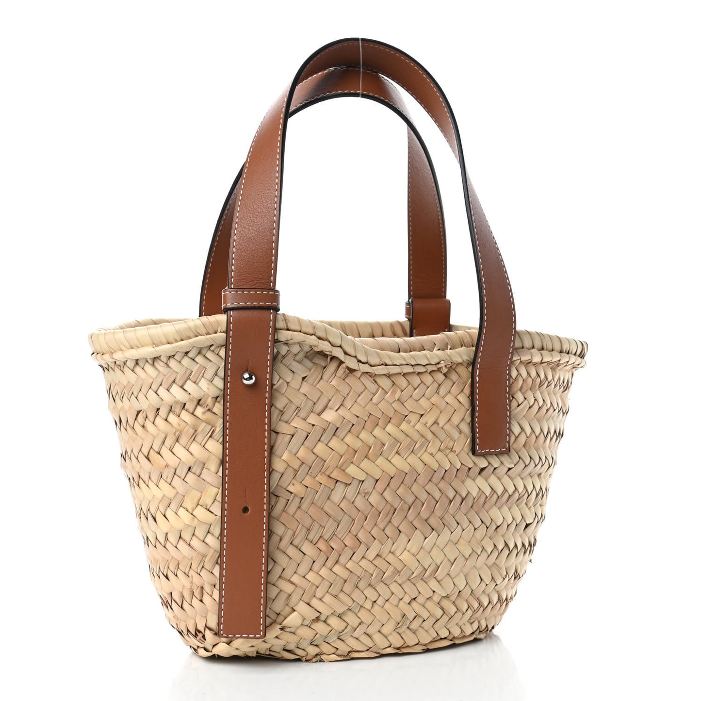 Raffia Small Basket Tote Bag Natural Tan