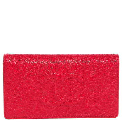 Chanel Caviar Yen CC Wallet Dark Pink 1 of 10