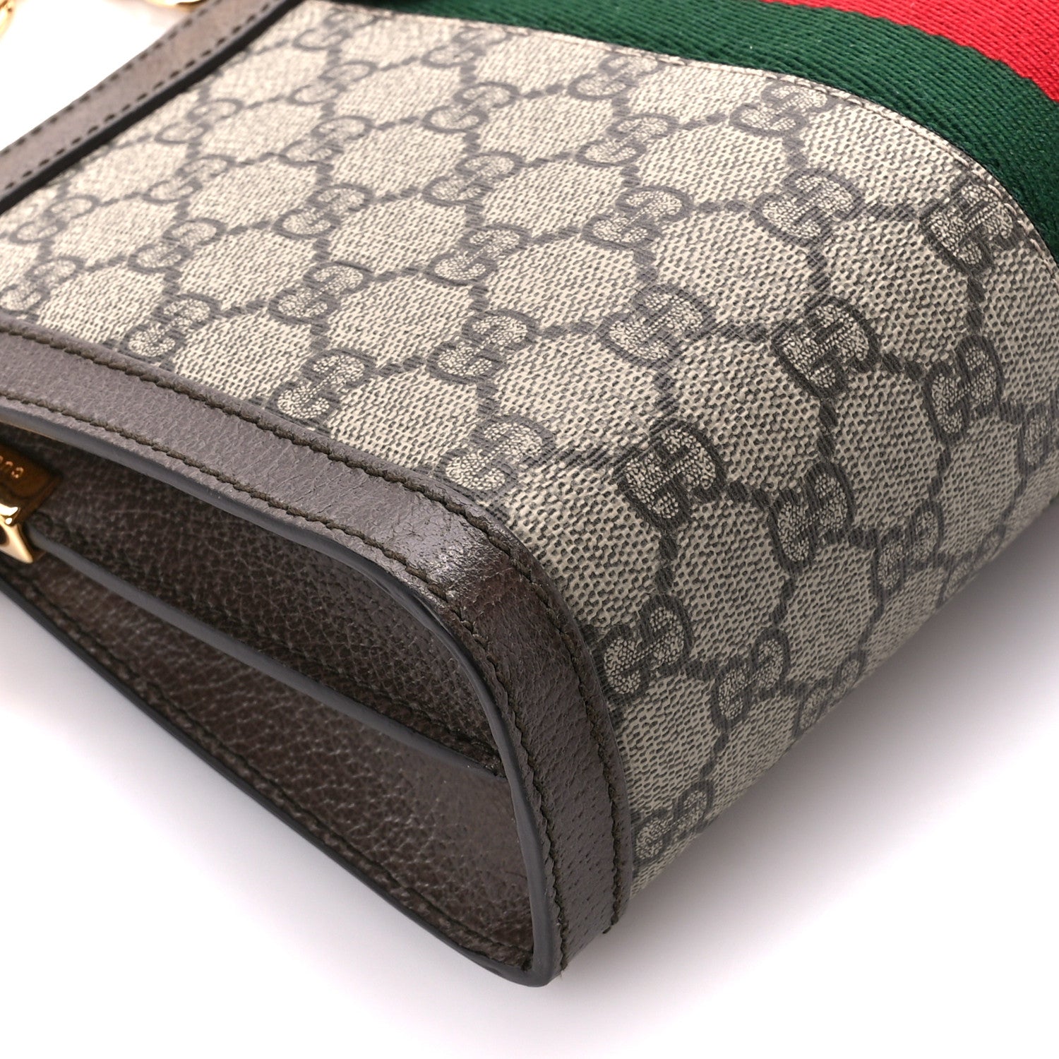 Gucci GG Supreme Monogram Web Small Ophidia Chain Shoulder Bag Brown 10 of 11