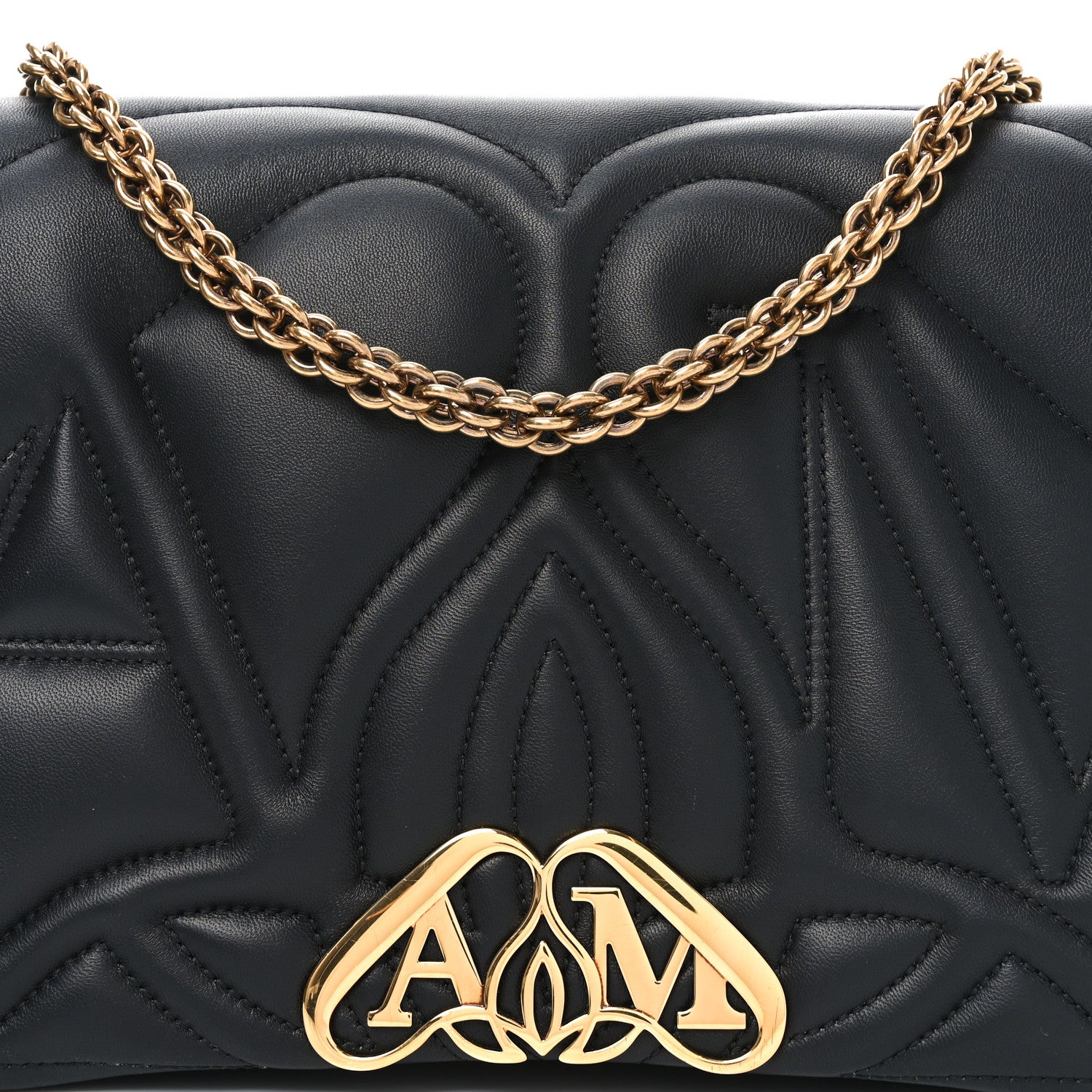 Alexander McQueen Calfskin Quilted The Seal Chain Shoulder Bag Black 7 of 9