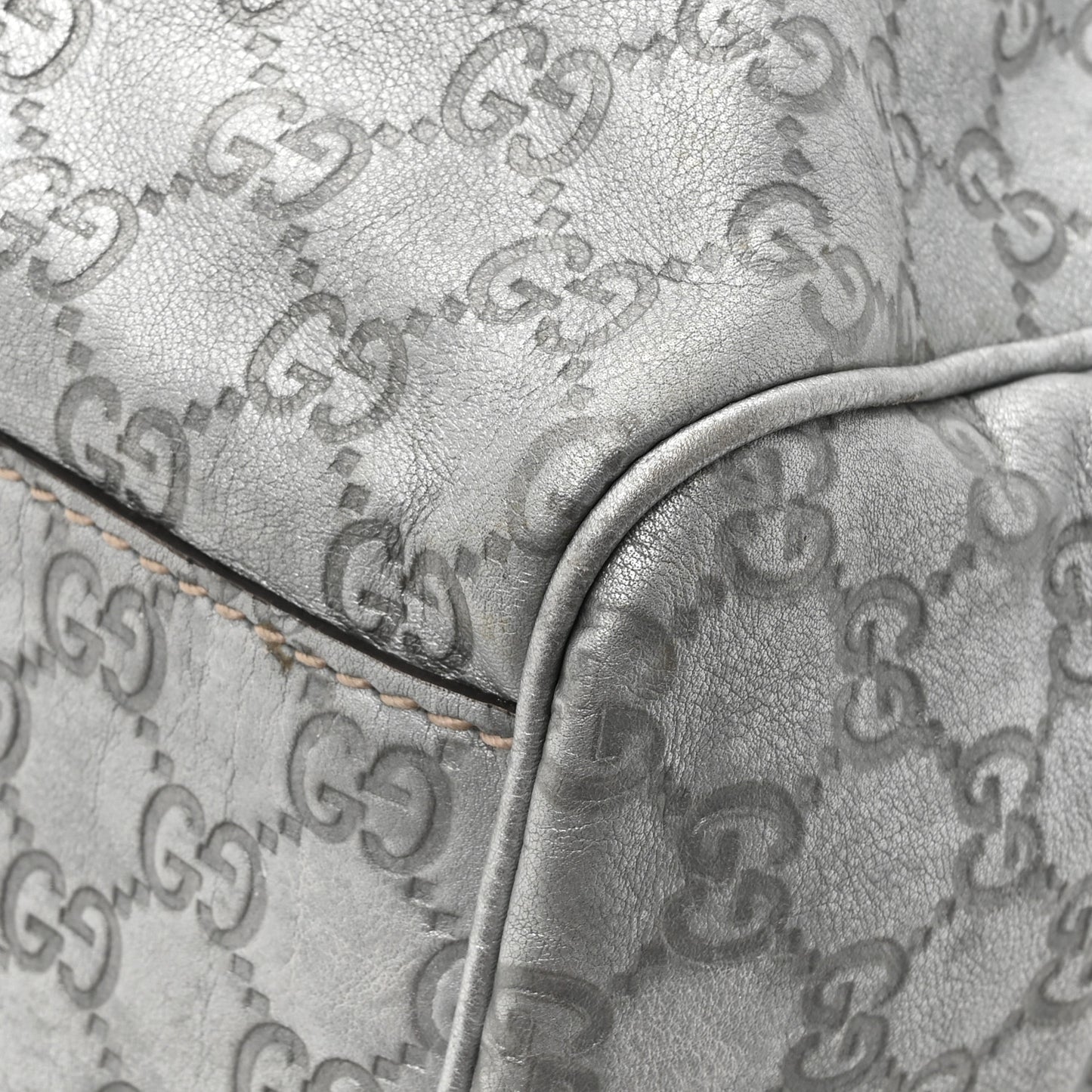 Guccissima Large Sukey Tote Silver