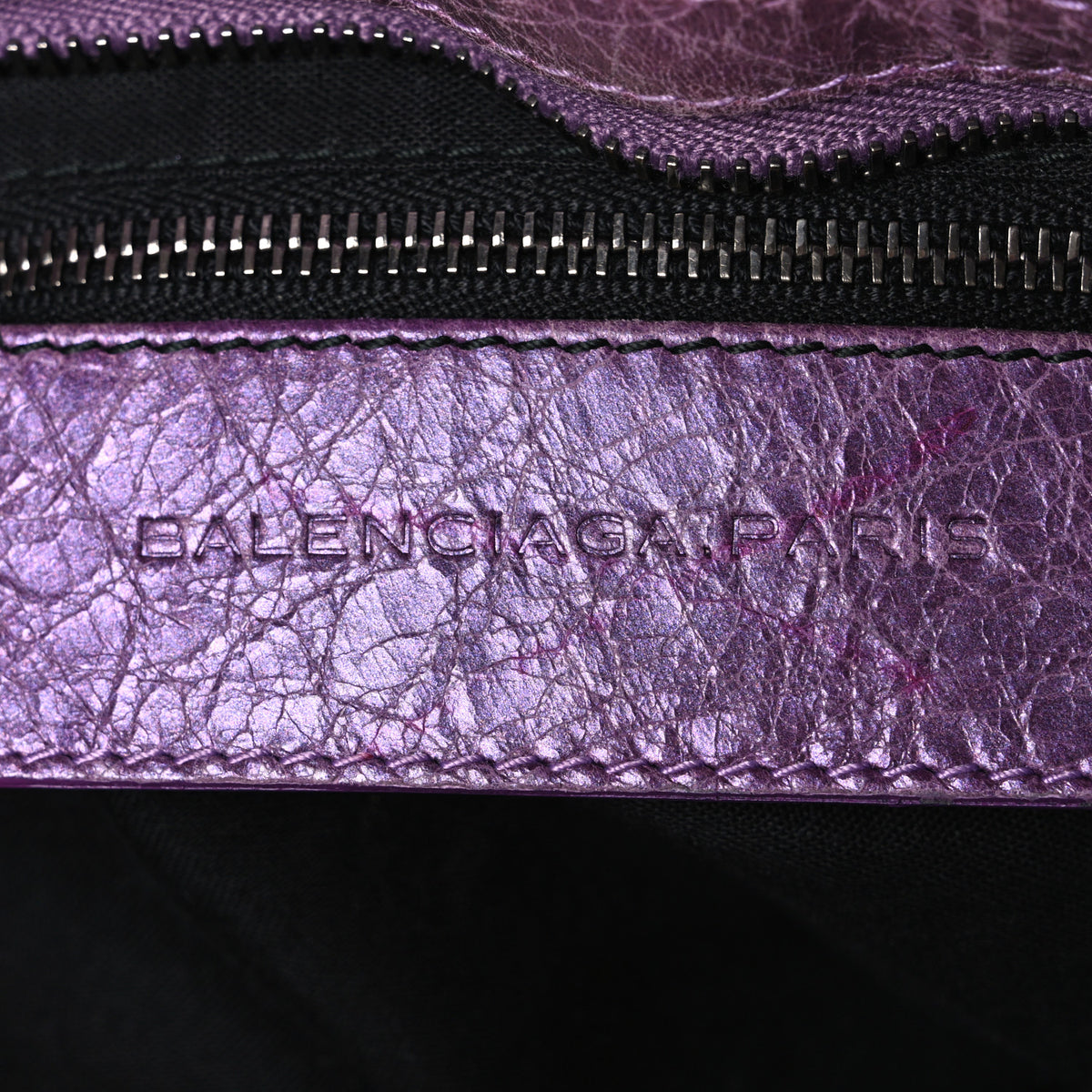 Balenciaga Agneau Classic Hardware City Metallic Purple 7 of 12