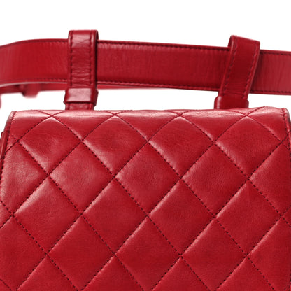Chanel Lambskin Quilted Flap Waist Belt Bag 75 30 Red 9 of 17