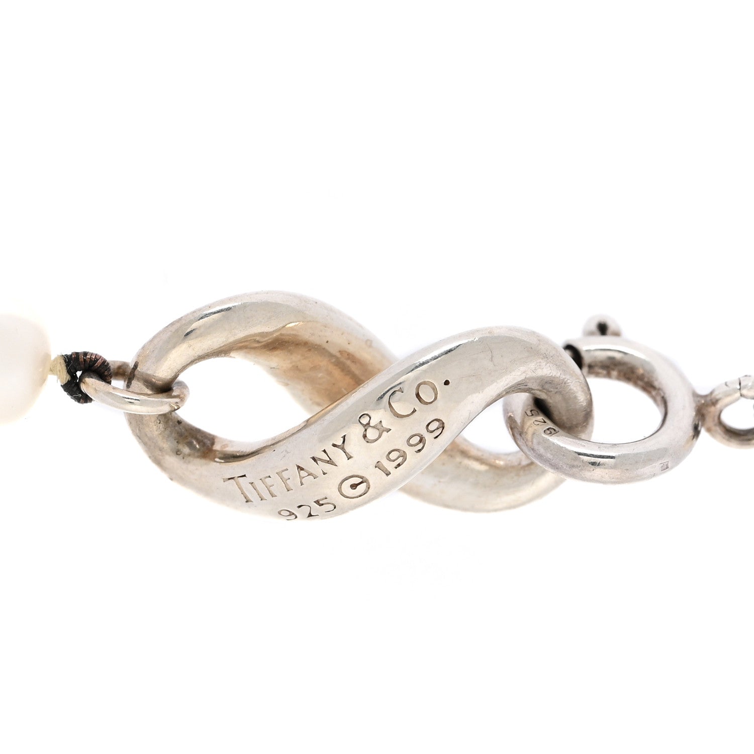 Tiffany Sterling Silver Pearl Infinity Necklace 3 of 3