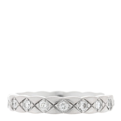 Chanel 18K White Gold Diamond Mini Coco Crush Ring 50 5.25 1 of 4