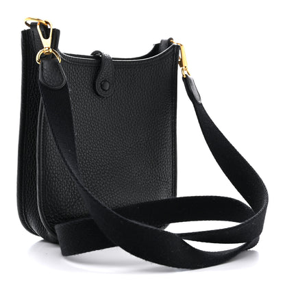 Hermes Taurillon Clemence Evelyne TPM Black 3 of 13