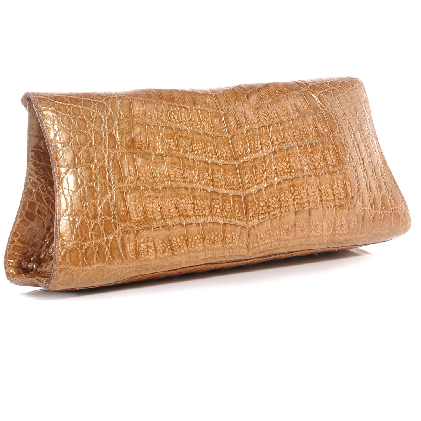 Crocodile Envelope Clutch Bronze