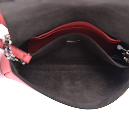 Fendi Nappa Rabbit Fox Fur Micro Buggie Baguette Coral 5 of 9