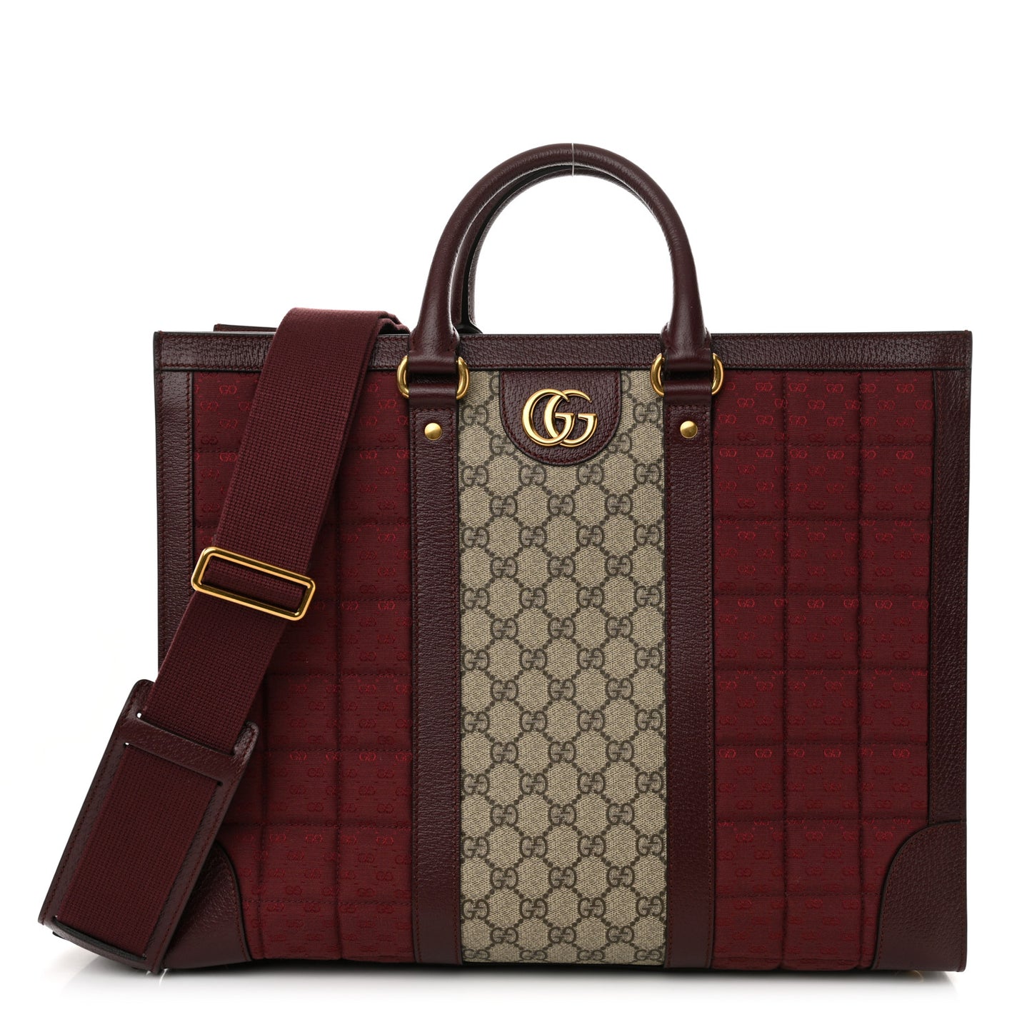 Monogram GG Mignon Textured Dollar Calfskin GG Supreme Monogram Quilted Mini GG Large Tote Bag Burgundy Beige Ebony
