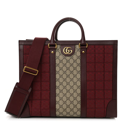 Gucci Monogram GG Mignon Textured Dollar Calfskin GG Supreme Monogram Quilted Mini GG Large Tote Bag Burgundy Beige Ebony 1 of 9