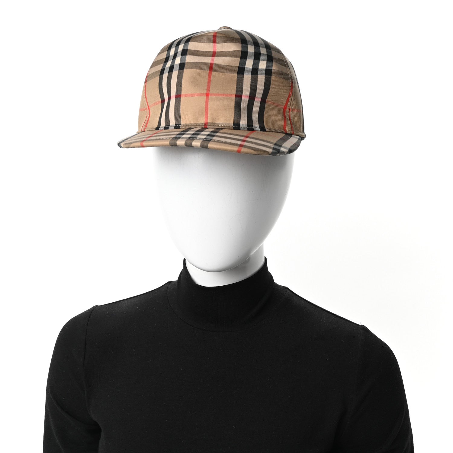 Burberry Cotton Vintage Check Monogram Baseball Hat Archive Beige 2 of 7