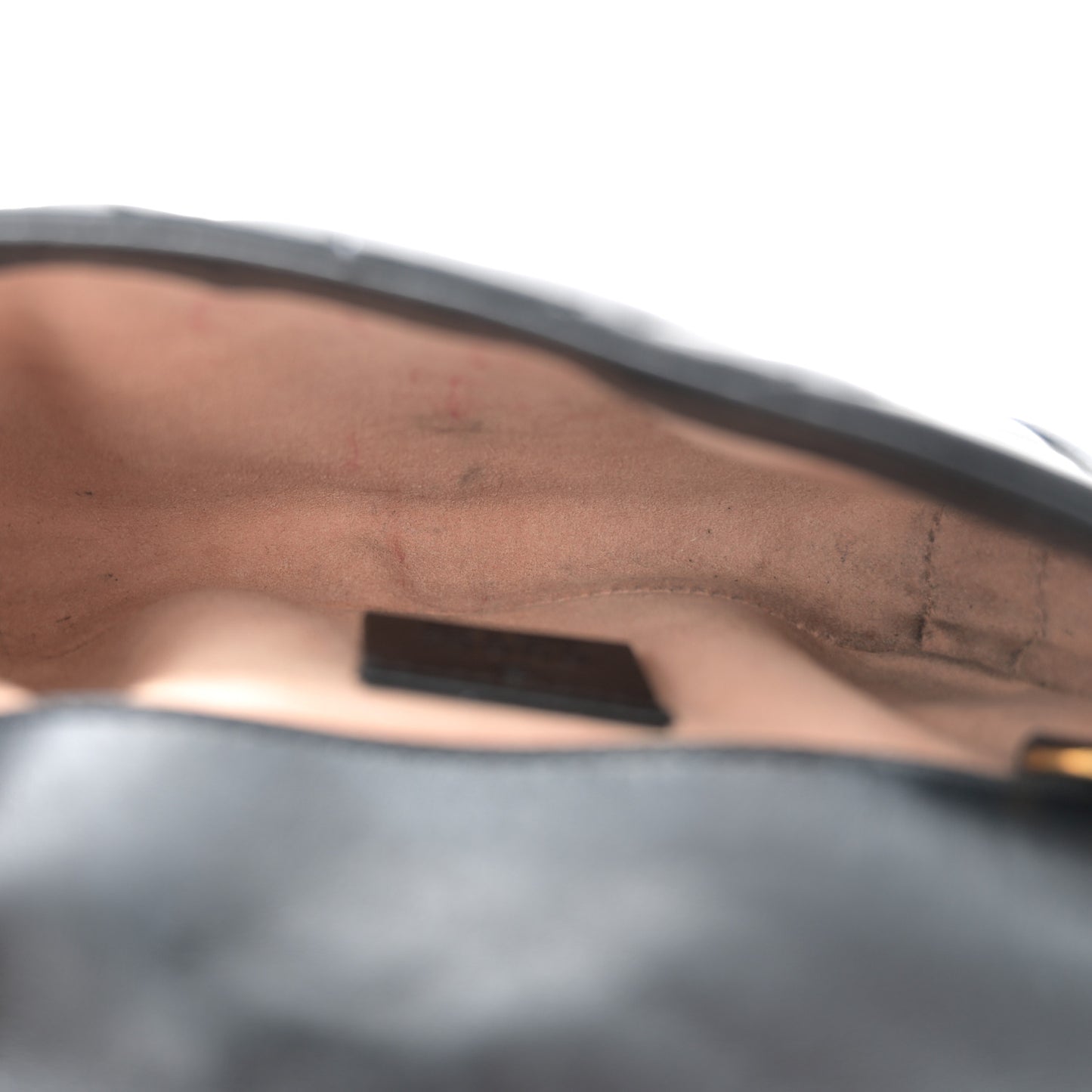 Calfskin Matelasse Super Mini GG Marmont Shoulder Bag Black