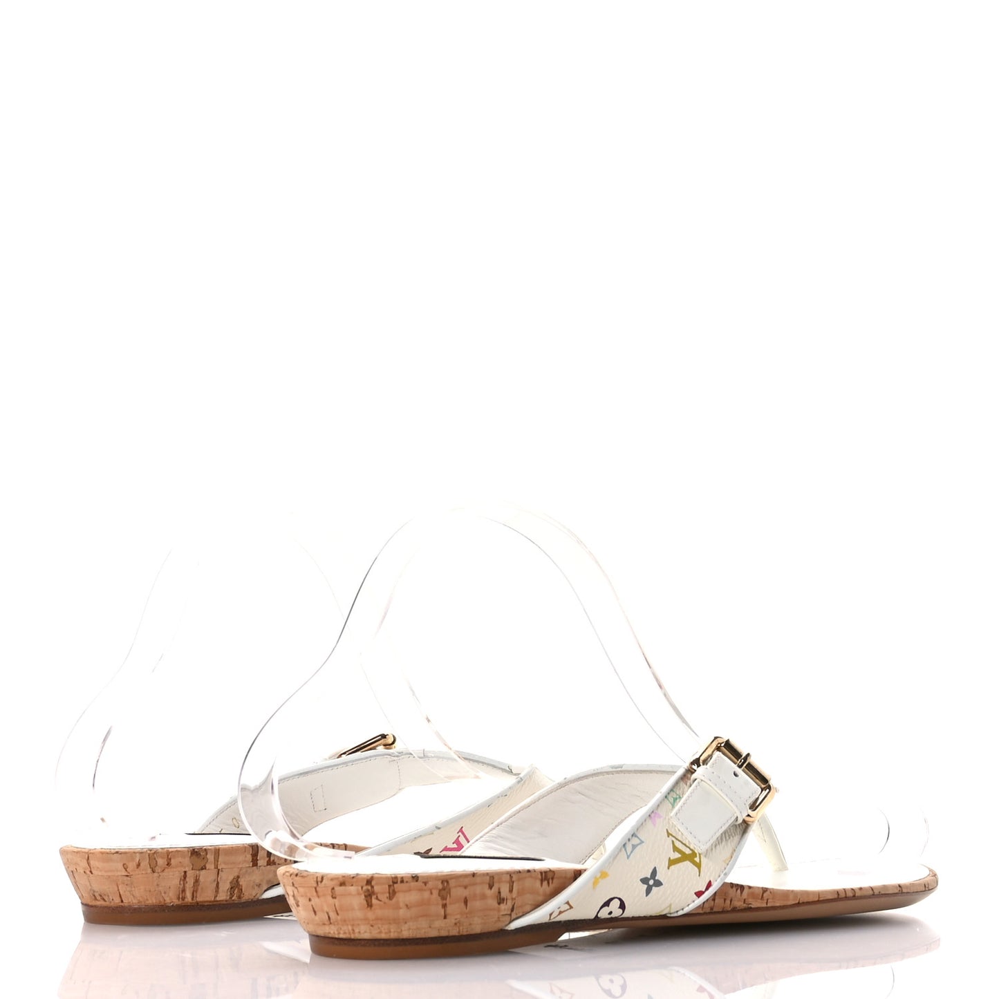 Monogram Multicolor Thong Sandals 40 White