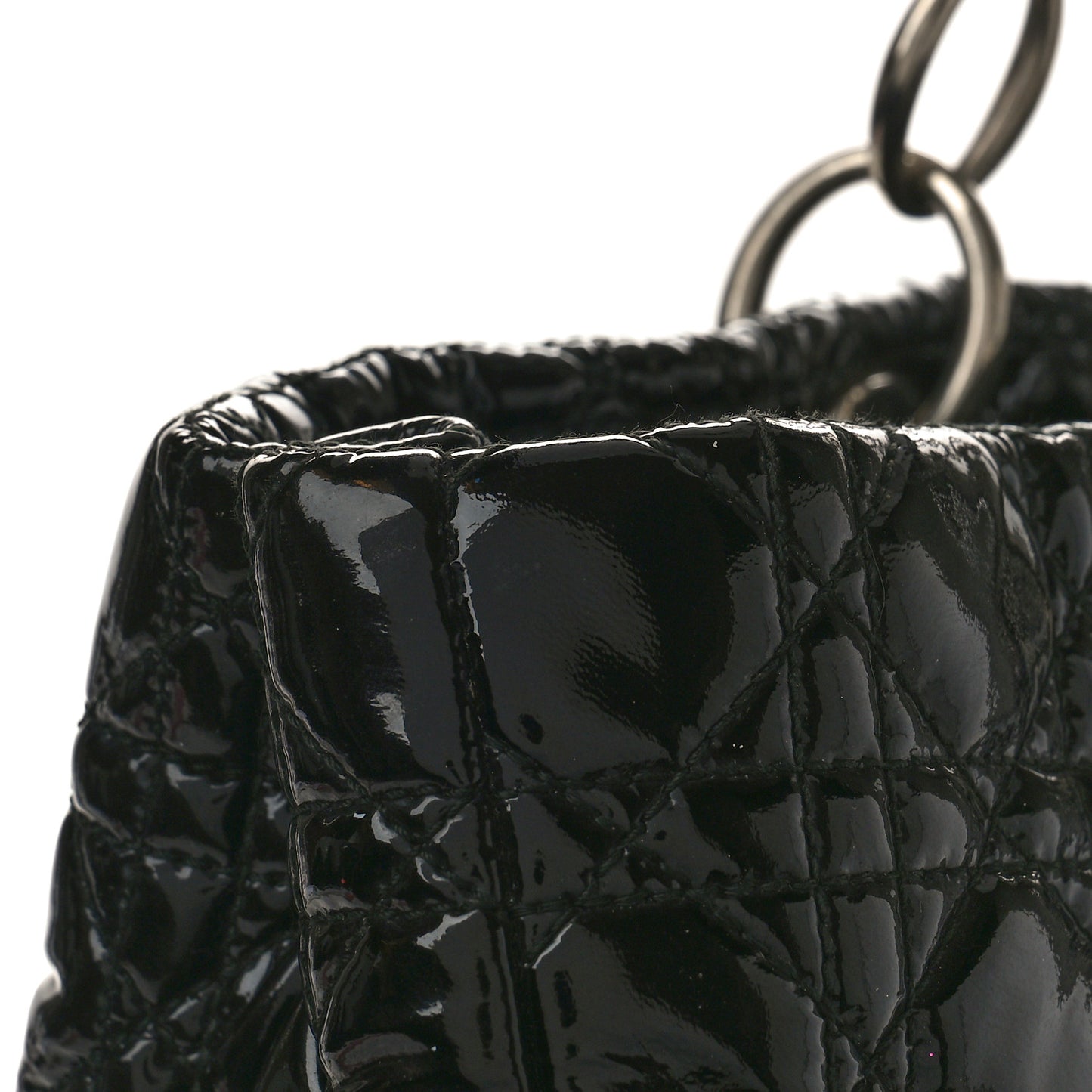 Patent Cannage Dior Soft Shopping Tote Black