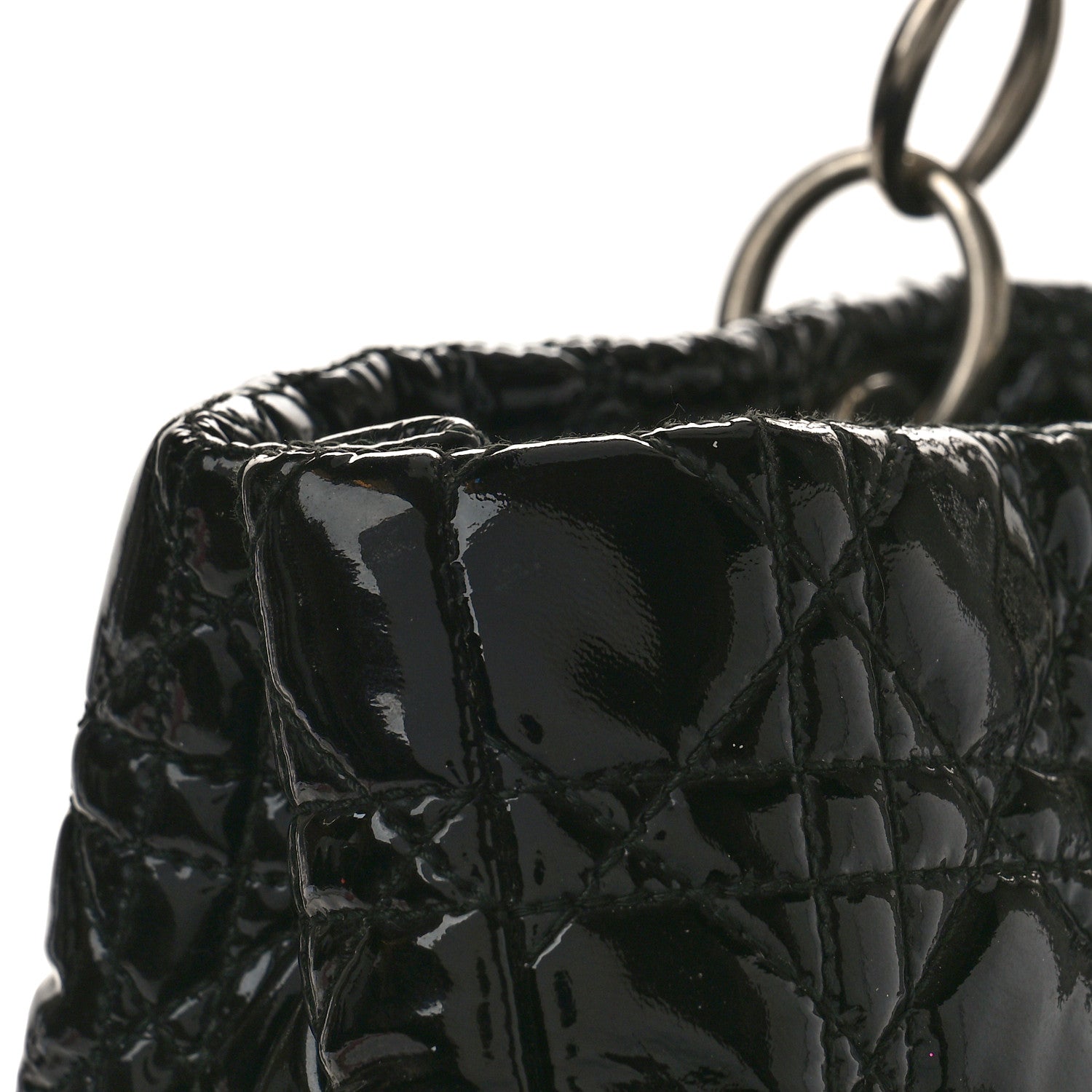 Christian Dior Patent Cannage Dior Soft Shopping Tote Black 9 of 13