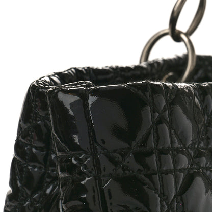 Christian Dior Patent Cannage Dior Soft Shopping Tote Black 9 of 13