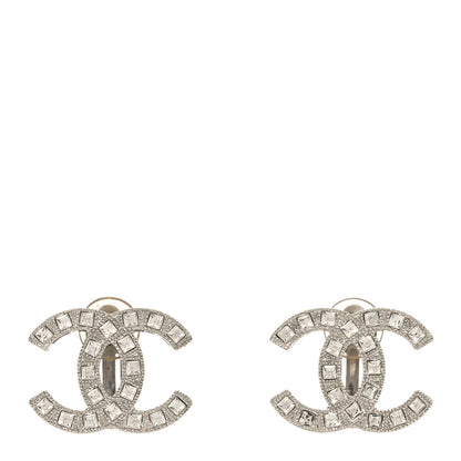 Chanel Crystal Baguette CC Ear Clip Silver 2 of 8