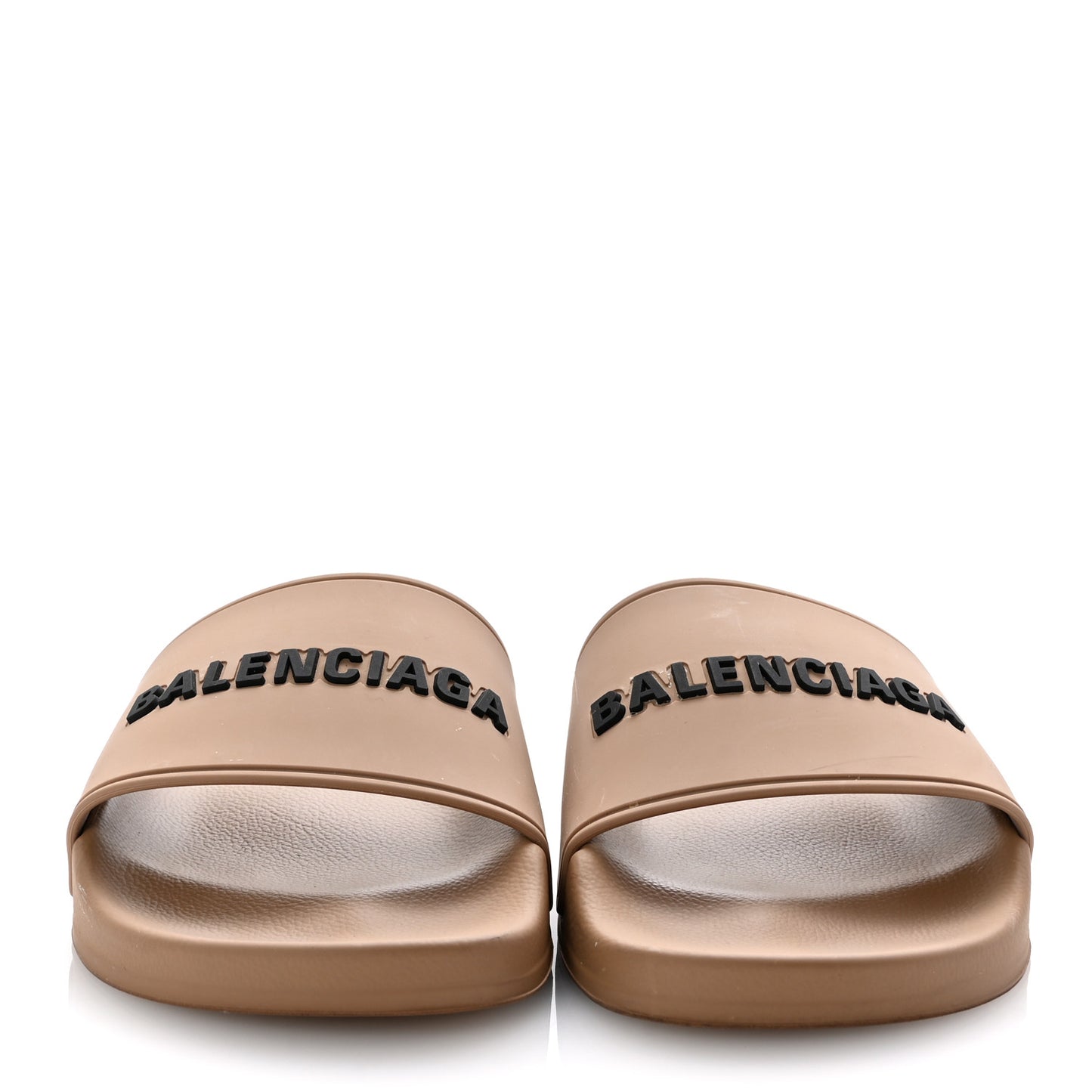 Rubber Womens Logo Pool Slide Sandals 37 Beige Black