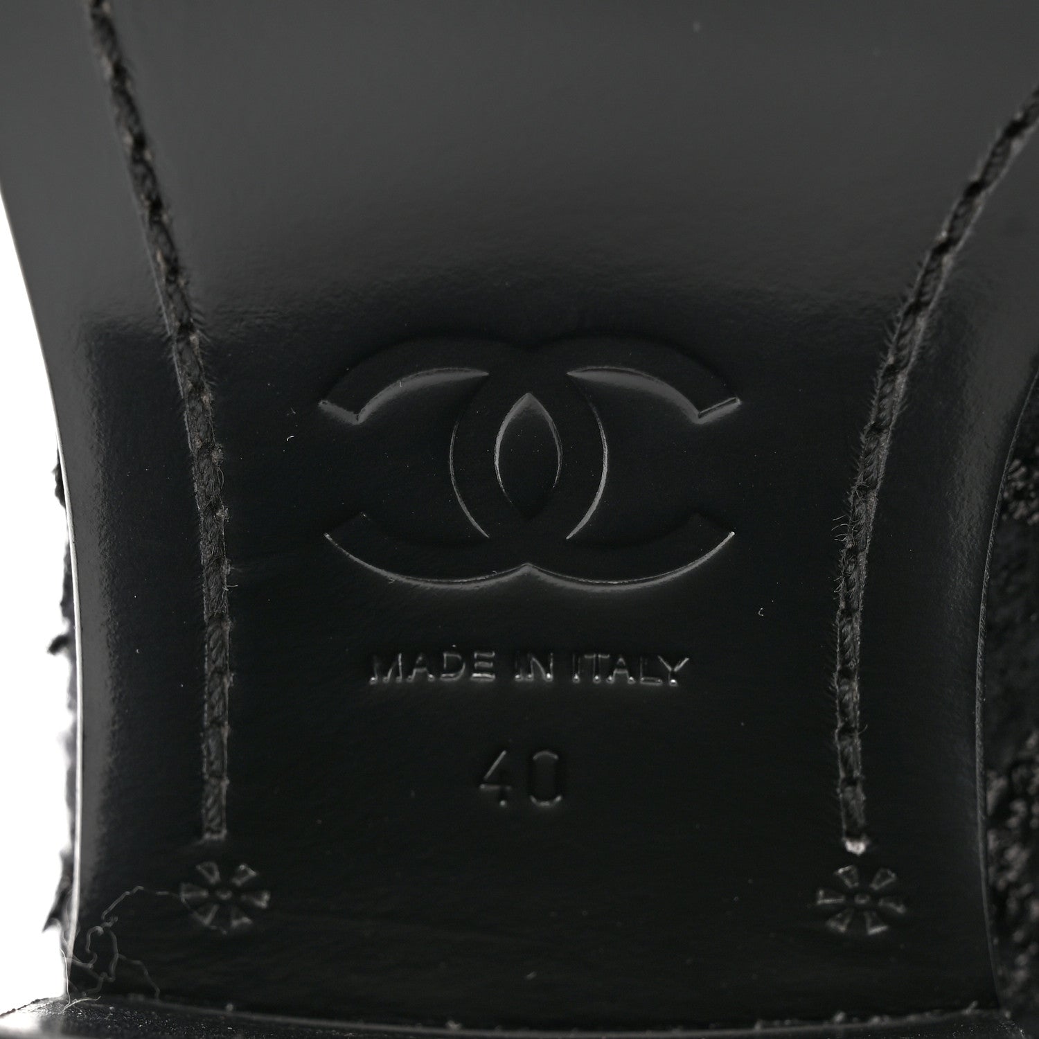 Chanel Iridescent Wool Silk Tweed Calfskin CC Cap Toe High Boots 40 Black 8 of 9
