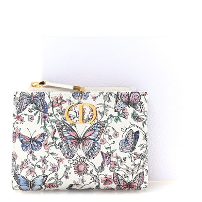 Christian Dior Calfskin Butterfly Printed Caro Medium Wallet White Multicolor 8 of 8
