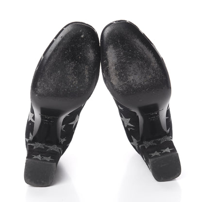 Saint Laurent Suede Glitter Stars Babies 90 Ankle Boots 36.5 Black Argent 5 of 7