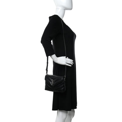 Saint Laurent Calfskin Y Quilted Monogram Toy Loulou Crossbody Bag Black 2 of 14