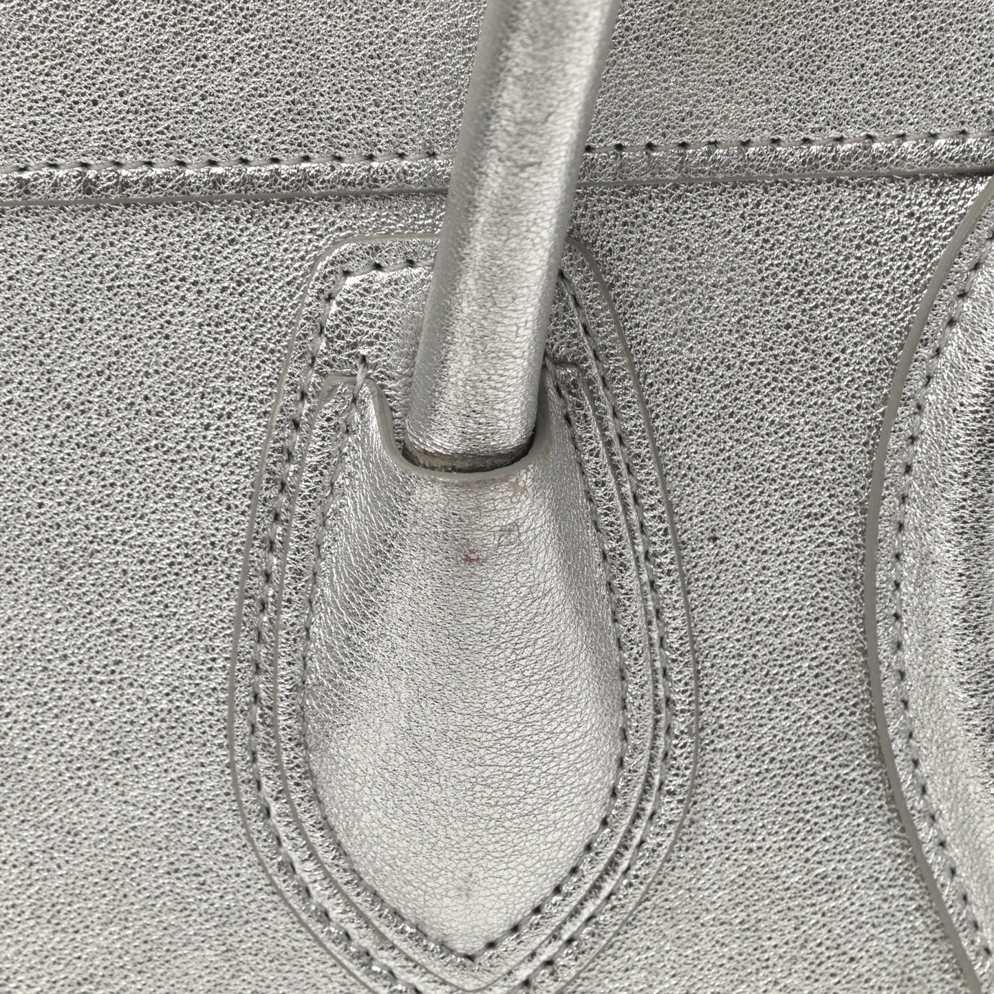 Laminated Lambskin Micro Luggage Silver