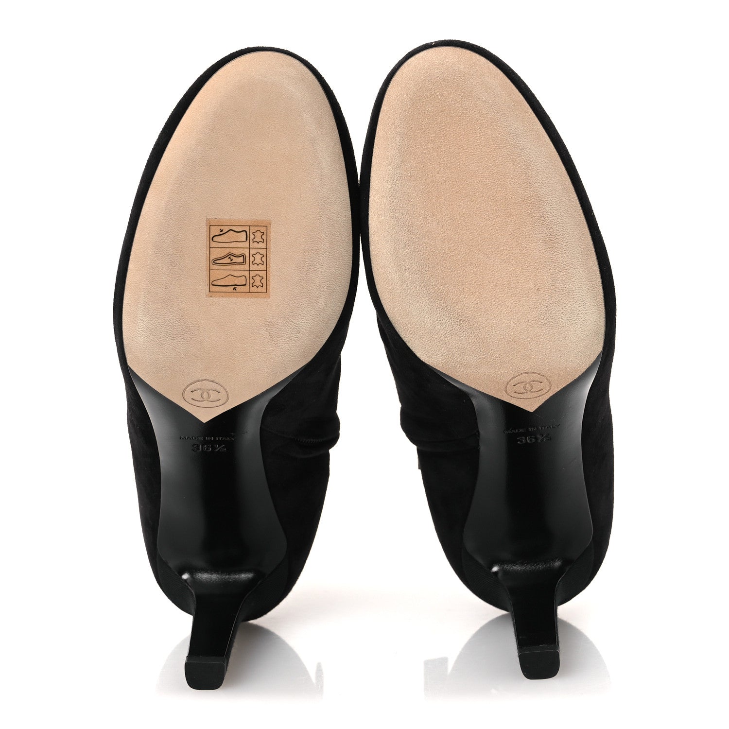 Chanel Suede Grosgrain CC Short Boots 36.5 Black 7 of 11