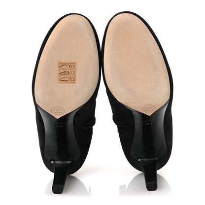 Chanel Suede Grosgrain CC Short Boots 36.5 Black 7 of 11