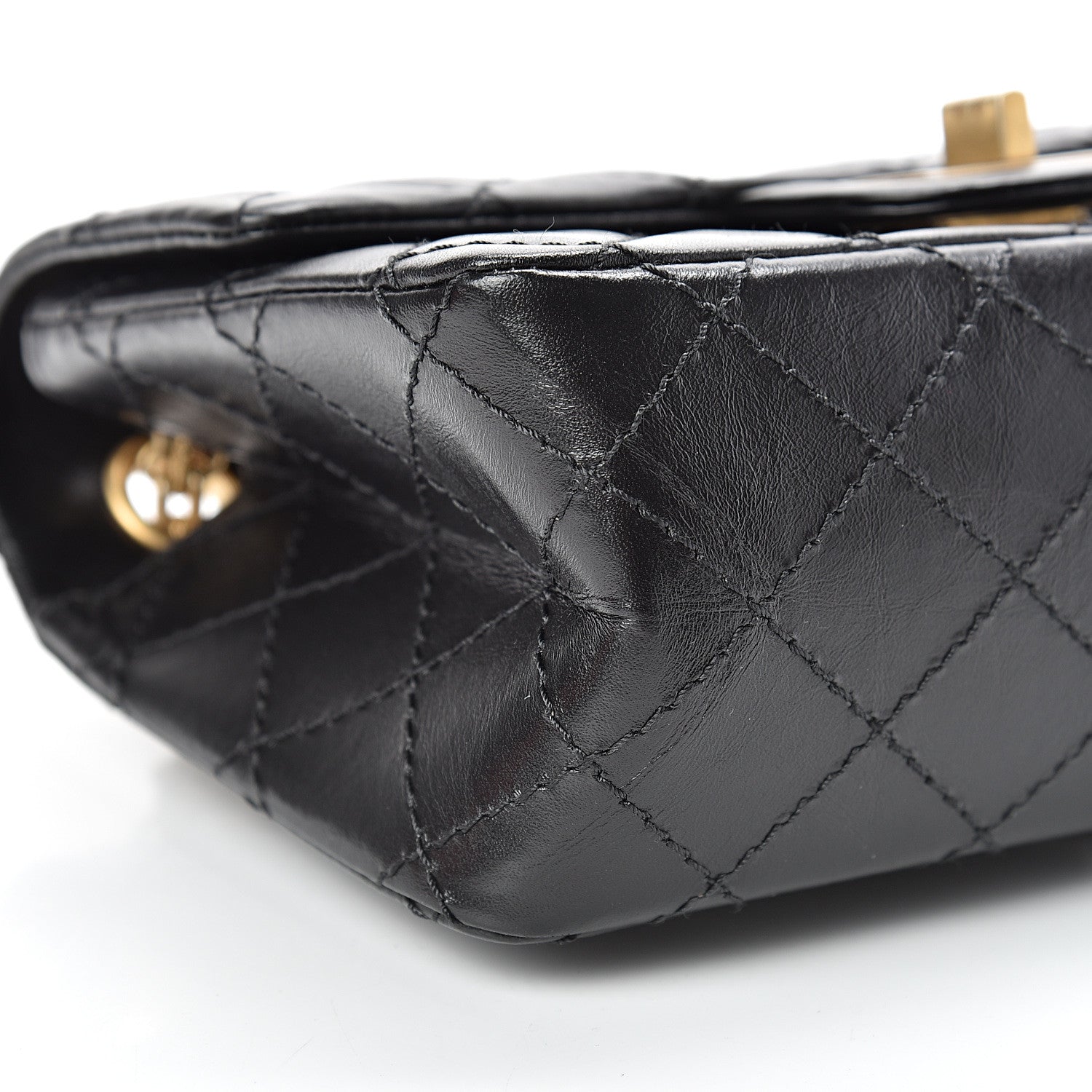 Chanel Aged Calfskin Quilted 2.55 Reissue Mini Flap Black 8 of 14