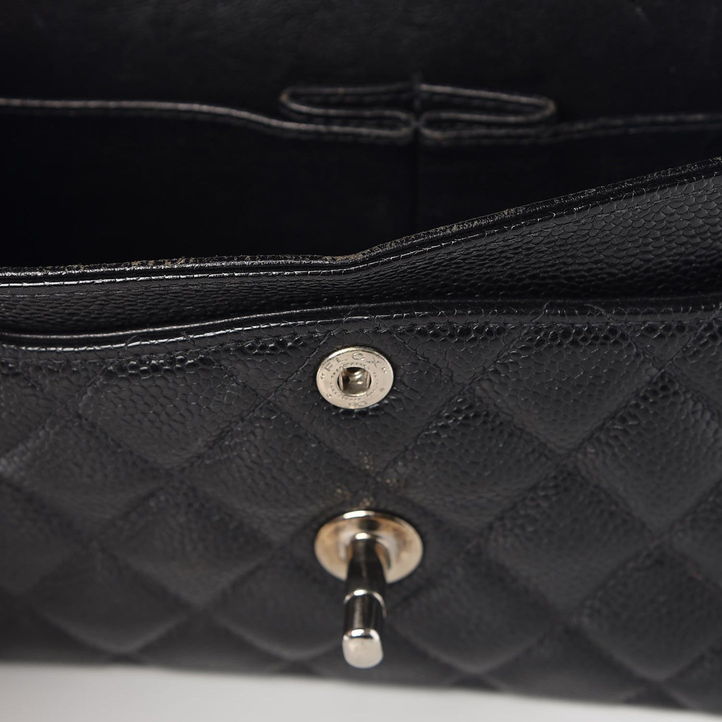 Caviar Quilted Small Double Flap Black