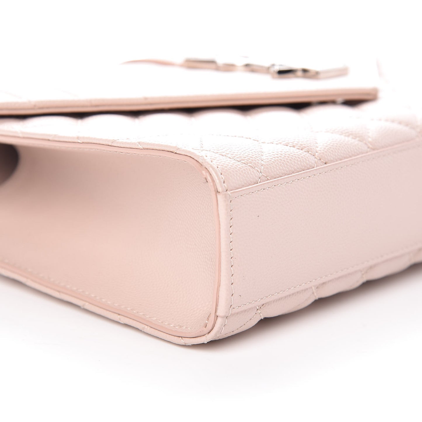 Grain De Poudre Textured Mixed Matelasse Medium Triquilt Monogram Satchel Marble Pink