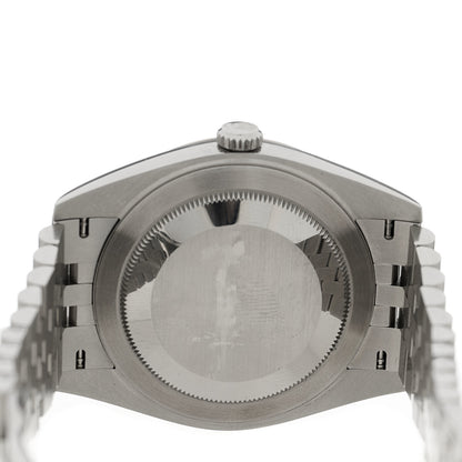 Rolex Stainless Steel 18K White Gold Diamond 41mm Oyster Perpetual Datejust Watch Bright Blue 126334 4 of 5