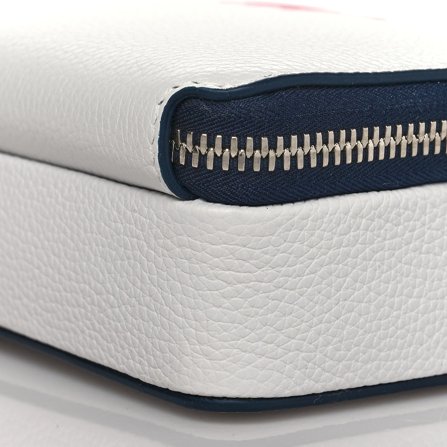 X SHAWN STUSSY Grained Calfskin Double Zip Crossbody Pouch White