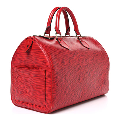 Louis Vuitton Epi Speedy 30 Castillan Red 3 of 11