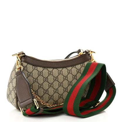 Gucci GG Supreme Monogram Textured Dollar Calfskin Web Small Ophidia GG Handbag Beige Ebony New Acero 3 of 11