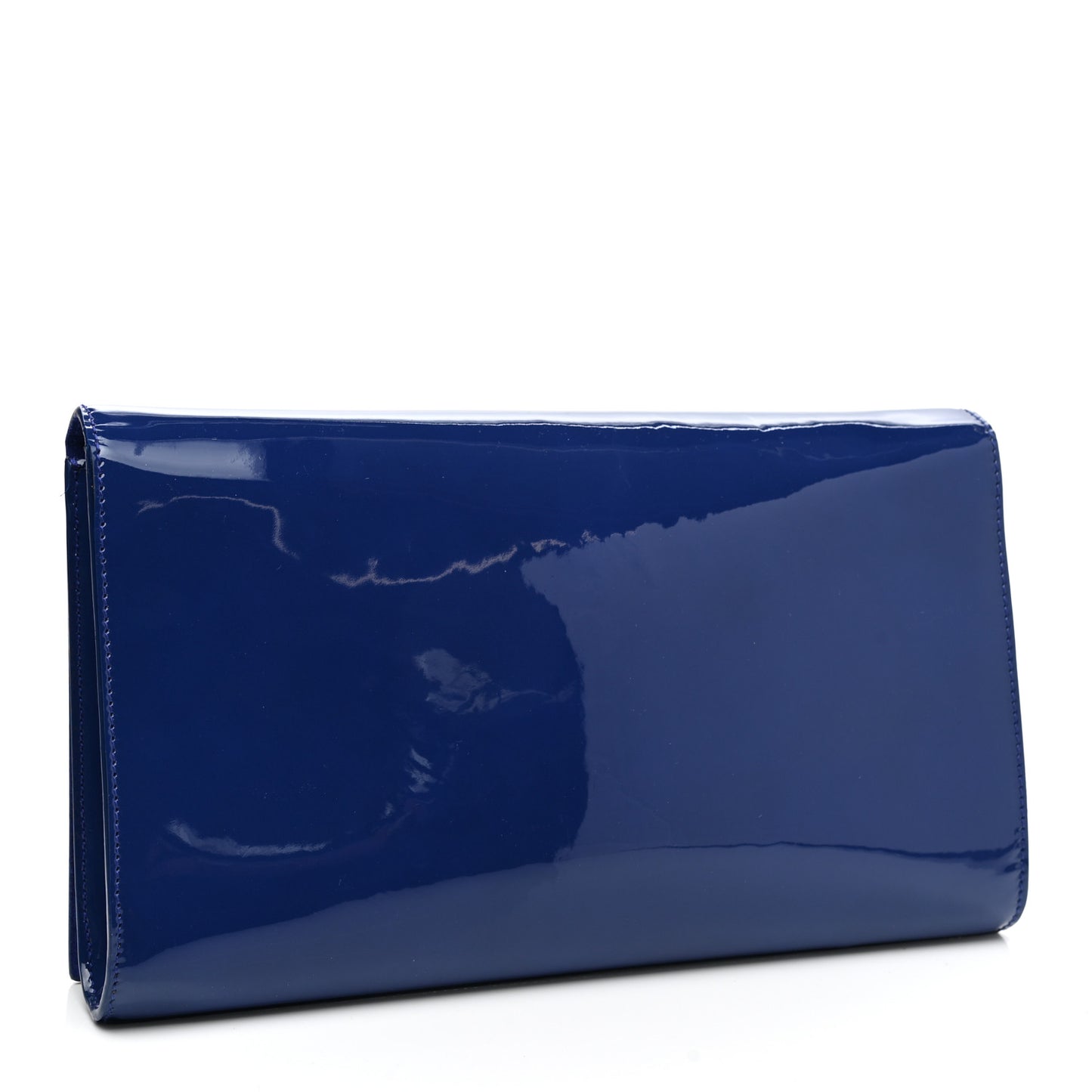 Patent Calfskin Monogram Large Belle De Jour Clutch Royal Blue