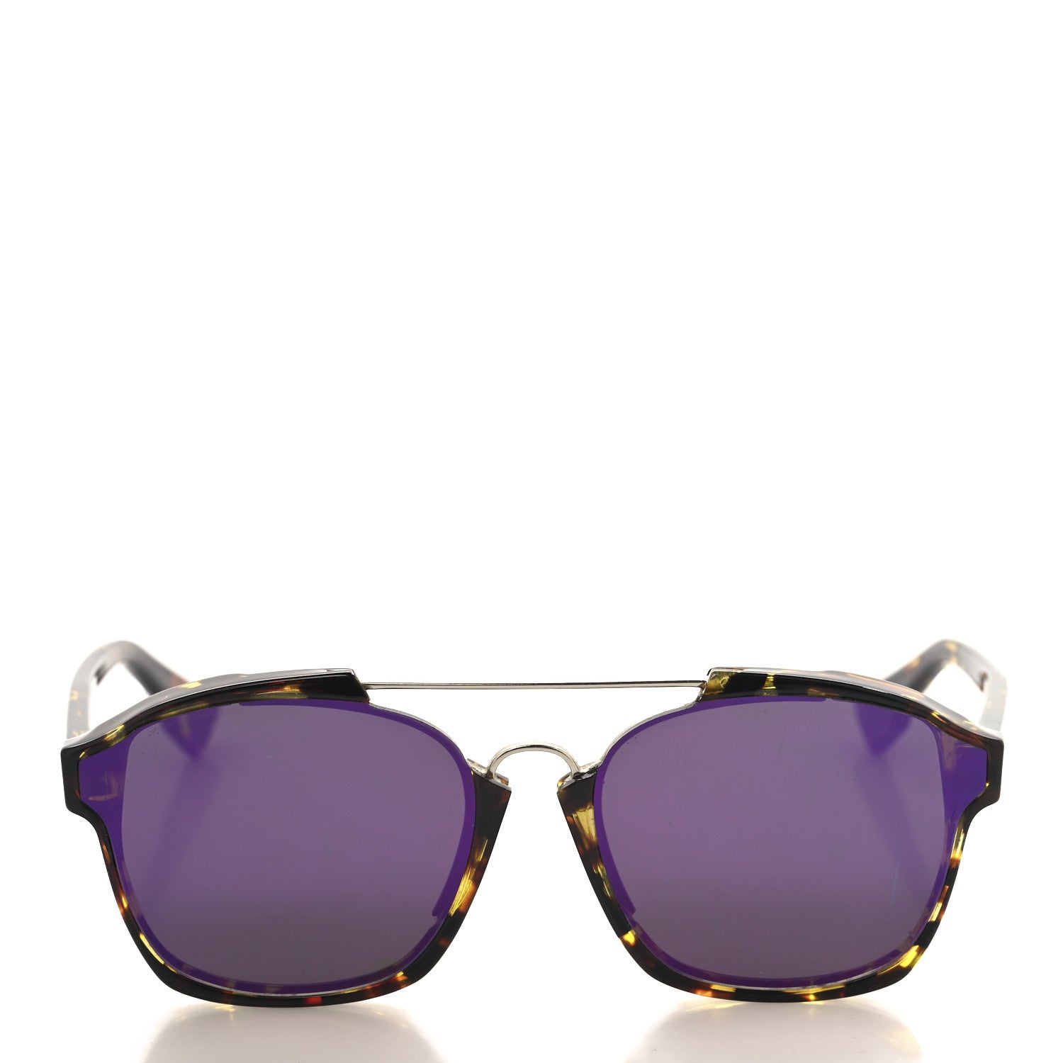 Christian Dior Abstract Square Mirrored Sunglasses Spotted Havana Purple 2 of 8