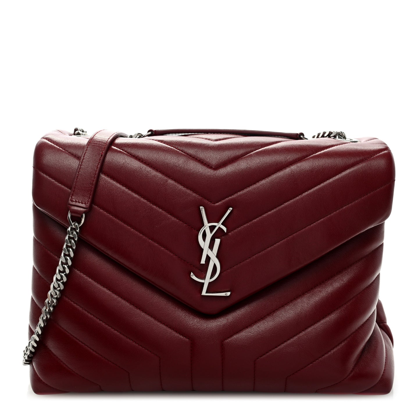 Calfskin Y Quilted Monogram Medium Loulou Chain Satchel Palissandre